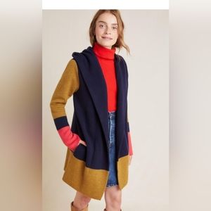 Wool color block cardigan